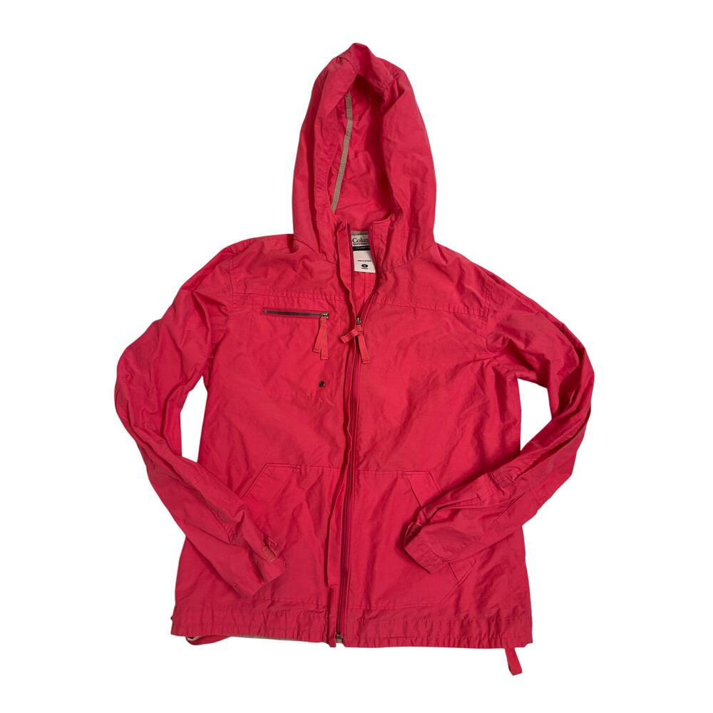 Columbia Women's Pink Lightweight Full Zip Hooded Jacket Sz M